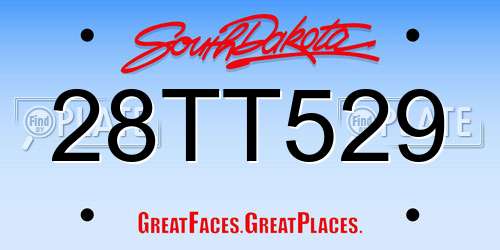 28TT529 South Dakota License Plate