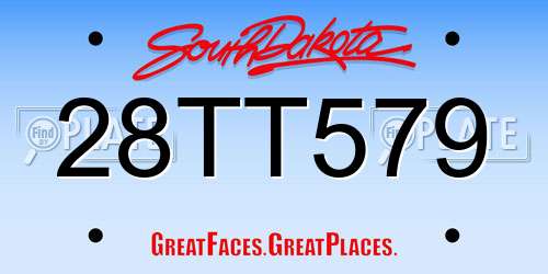 28TT579 South Dakota License Plate