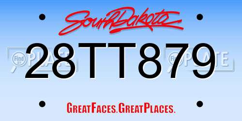 28TT879 South Dakota License Plate
