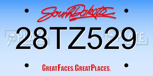 28TZ529 South Dakota License Plate