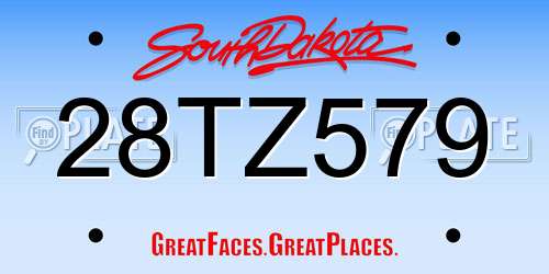 28TZ579 South Dakota License Plate