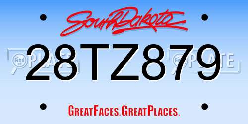 28TZ879 South Dakota License Plate
