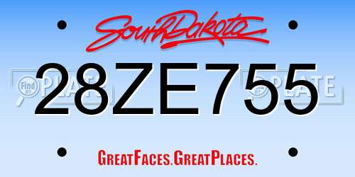 28ZE755 South Dakota License Plate