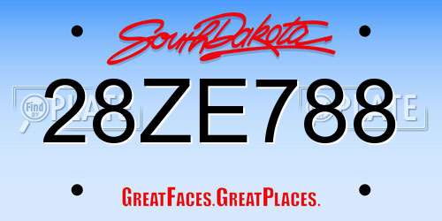 28ZE788 South Dakota License Plate