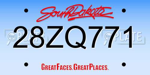 28ZQ771 South Dakota License Plate