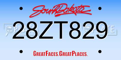28ZT829 South Dakota License Plate