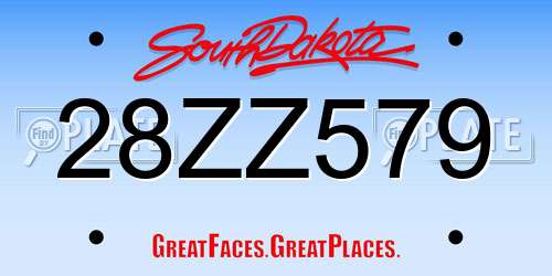 28ZZ579 South Dakota License Plate