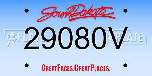 29080V South Dakota License Plate