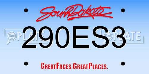 290ES3 South Dakota License Plate