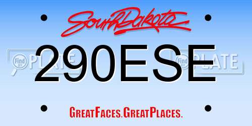 290ESE South Dakota License Plate