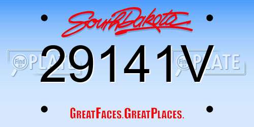 29141V South Dakota License Plate