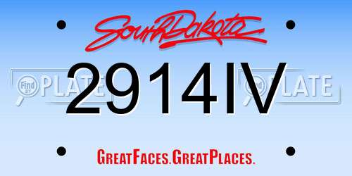 2914IV South Dakota License Plate