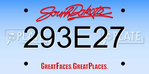 293E27 South Dakota License Plate