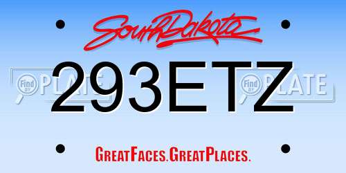 293ETZ South Dakota License Plate