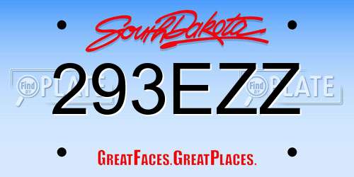 293EZZ South Dakota License Plate