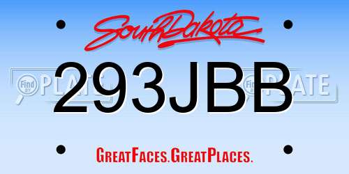 293JBB South Dakota License Plate