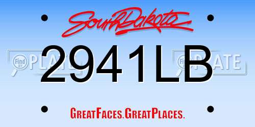 2941LB South Dakota License Plate