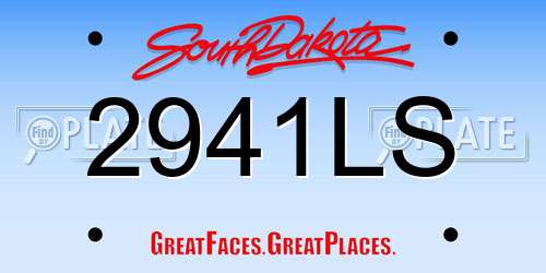 2941LS South Dakota License Plate