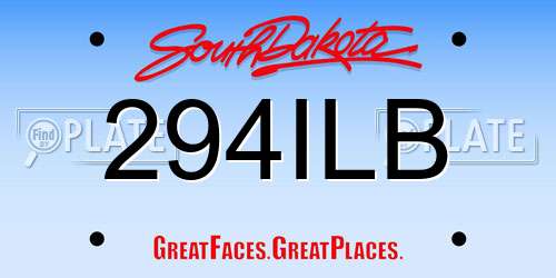 294ILB South Dakota License Plate
