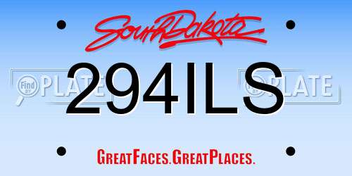 294ILS South Dakota License Plate