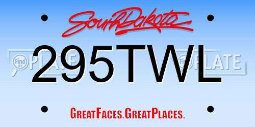 295TWL South Dakota License Plate