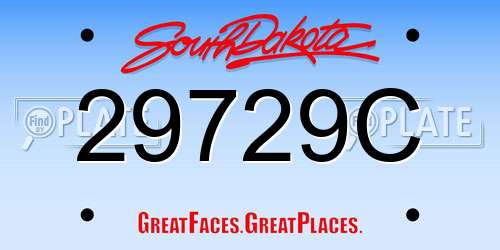 29729C South Dakota License Plate