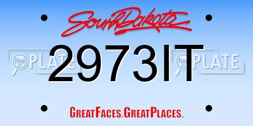 2973IT South Dakota License Plate