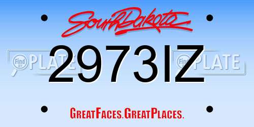 2973IZ South Dakota License Plate