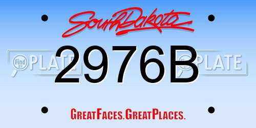 2976B South Dakota License Plate