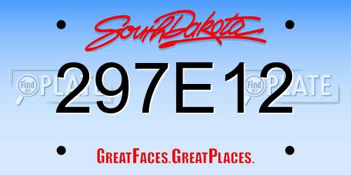 297E12 South Dakota License Plate