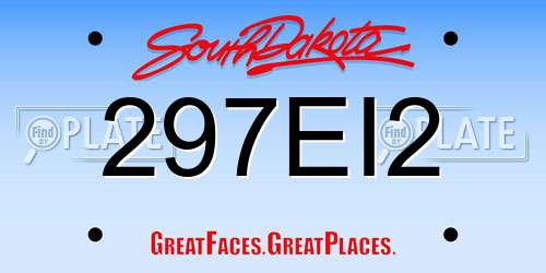 297EI2 South Dakota License Plate