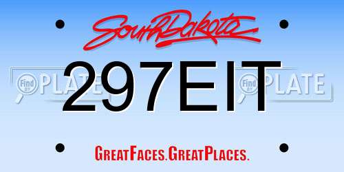 297EIT South Dakota License Plate