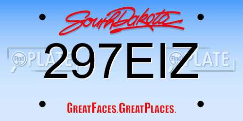 297EIZ South Dakota License Plate