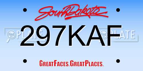 297KAF South Dakota License Plate