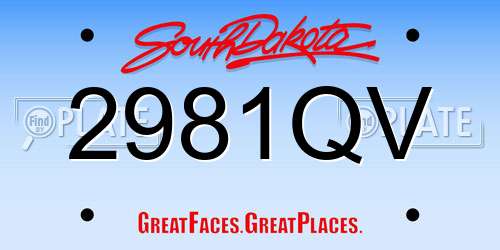 2981QV South Dakota License Plate