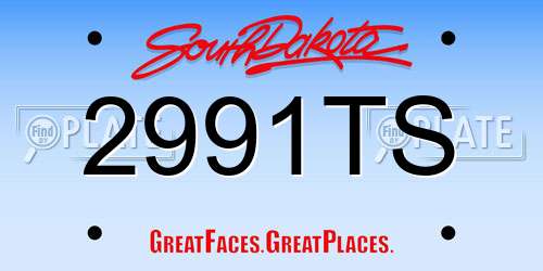 2991TS South Dakota License Plate