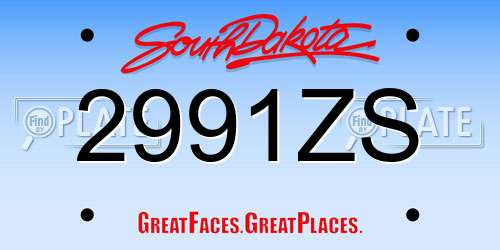 2991ZS South Dakota License Plate