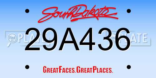 29A436 South Dakota License Plate