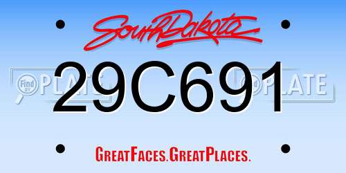 29C691 South Dakota License Plate