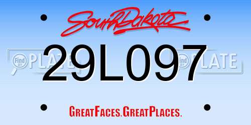 29L097 South Dakota License Plate