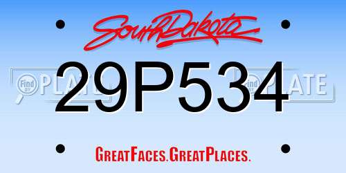 29P534 South Dakota License Plate