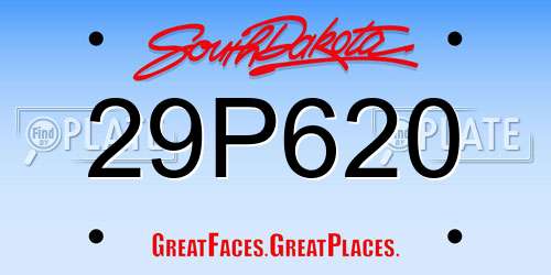 29P620 South Dakota License Plate
