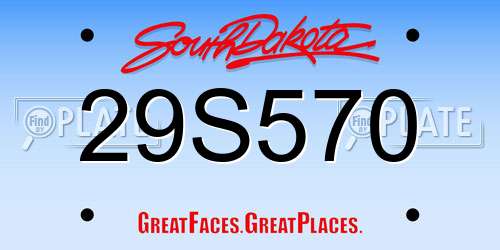 29S570 South Dakota License Plate