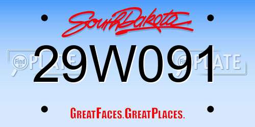 29W091 South Dakota License Plate