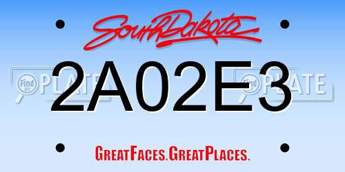 2A02E3 South Dakota License Plate