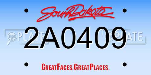 2A0409 South Dakota License Plate