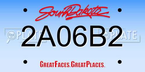 2A06B2 South Dakota License Plate