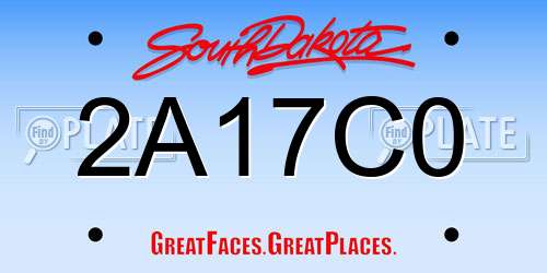 2A17C0 South Dakota License Plate