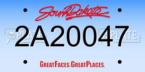 2A20047 South Dakota License Plate