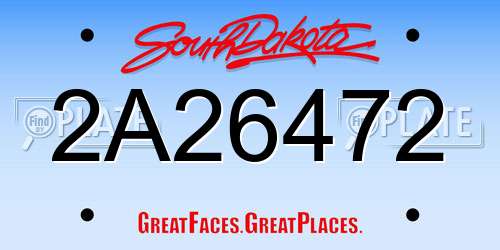2A26472 South Dakota License Plate